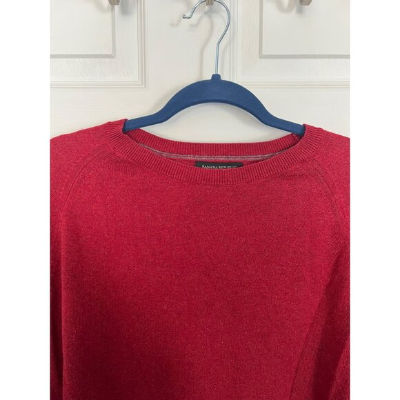 Banana Republic Premium Lux Yarn Red Long Sleeve Crewneck Sweater Men's XL - Picture 2 of 6